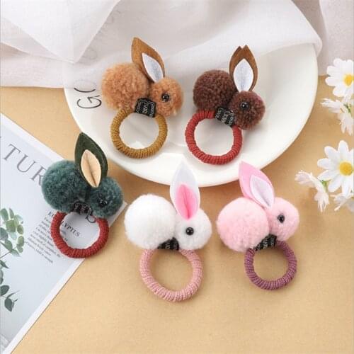1PCS Girl Snow Furball Rabbit Hair Rope Cute Hairpin Baby Pet Top Clip Small Fresh And Safe Headdress Childrens Hairpin