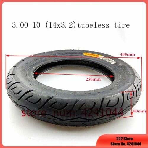 CTS 14 inch Vacuum Tubeless Tire 3.00-10 / 14x3.2 fits Electric vehicle Electric Scooters e-Bike 14x3.2 300-10 Explosion-proof