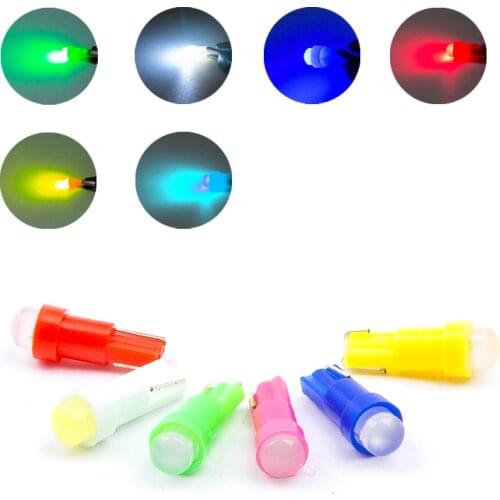 20pcs/lot T5 Super Bright COB 1 SMD LED Car Indicator Dashboard Licence Plate Vehicle Speed Wedge Gauge Light Lamp Bulb 12V