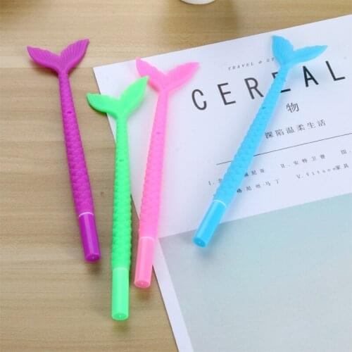 40PCS Creative Candy-colored Fishtail Shape Neutral Pen Academic Stationery Supplies Office Accessories
