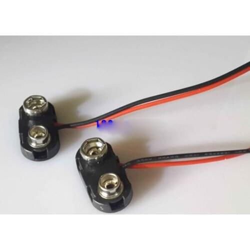 50pcs/Lot 9V Battery Snap Connector clip Lead Wires holder T type plastic