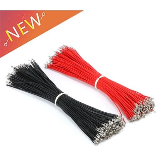 50pcs/lot Red Black XH2.54 Double tin header terminal wire 200mm Connector wire 24AWG