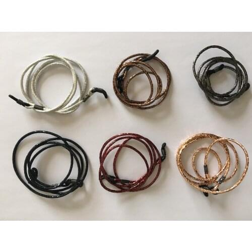 6 colored shining round PU leather spectacle cord sunglass string eyeglass retainer eyewear lanyard holder
