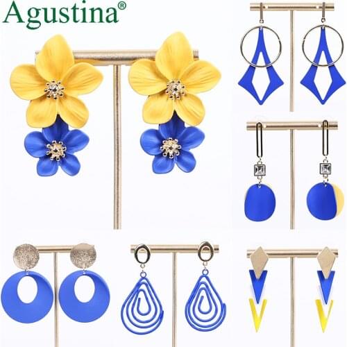 Agustin blue earrings fashion jewelry drop earrings women long earrings boho earings dangle earring bohemian wholesale cute cc
