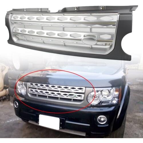 Car Front Grille Bumper Honey Comb Mesh Grill For Land Rover Discovery LR3 2005 2006 2007 2008 2009 Grey Silver