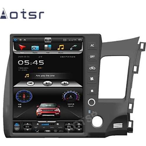 Tesla Screen Android Car Auto Radio For Honda Civic 8 FK FN FD 2005 - 2012 Multimedia Video Player GPS Navigation PX6 Carplay