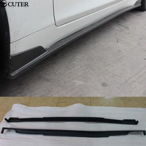 Q50 Carbon Fiber Side Skirts Car body kit For Infiniti Q50 Sedan 4 Door long version 13-17