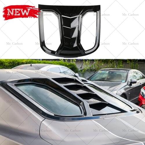 FOR MUSTANG 2015 LAMBORGHINI-STYLE FALSE CARBON FIBER REAR WINDOW VENTS BODY KIT TUNING PART FOR MUSTANG BLACK GLOSSY LOUVERS RA