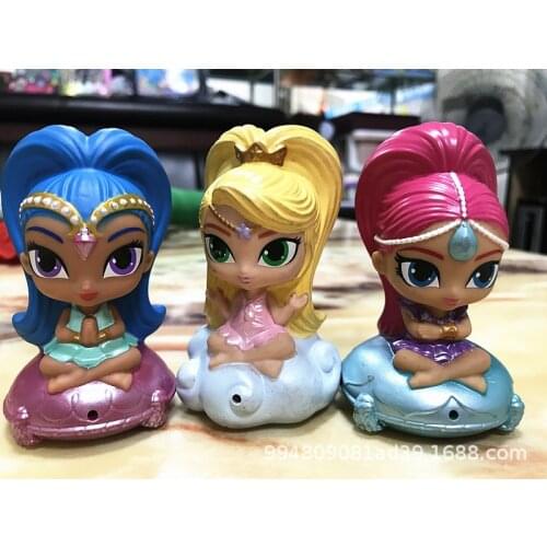 3pcs New princess Shimmer action figures Fashion Shine sister figures flexible glue doll Bathing toy set gifts for girls baby