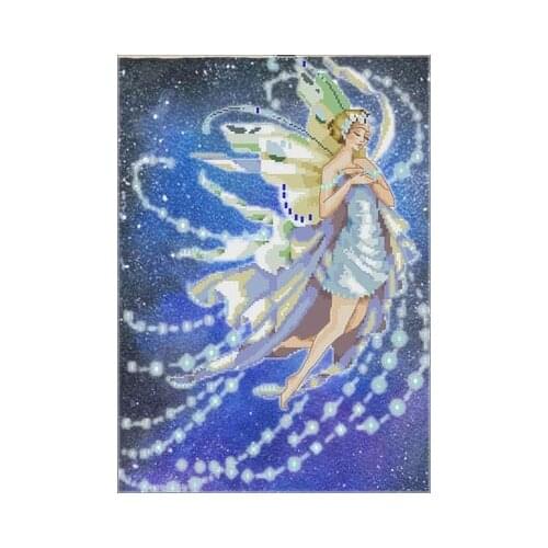 Artistic hand-dyed hand cross-stitch cloth with beaded metal thread cross-stitch kit MD angel styles cross stitch 20-MD162