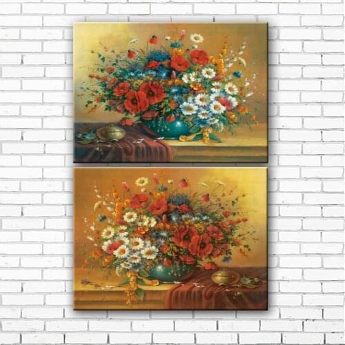 Classical little daisy flowers scenery canvas printings oil painting printed on canvas living room wall art decoration picture