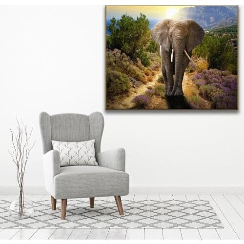 Animals Oil Painting By Numbers For Adults Elephant Drawing On Canvas Wall Art Hand Painted Home Decor DIY Festival Gifts