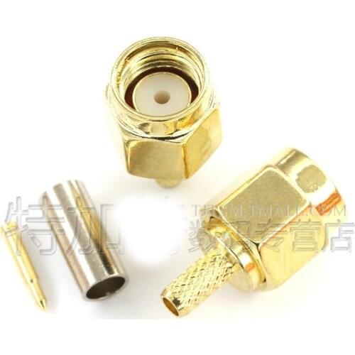 20pcs/Lot SMA-J-1.5 Male Adapter Plug Connector RF Coaxial Crimp For RG178 Cable