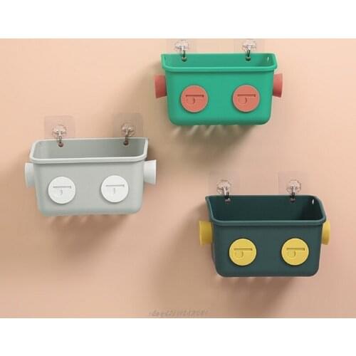 Creative Robot Plastic Basket Bathroom Hanging Punch-Free Shower Storage Box Bedside Dormitory Shelf Stationery Jy10 21 Dropship