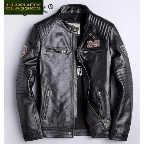 Genuine Leather Jacket Autumn Men Clothes 2021 Streetwear 100% Sheepskin Coat Male Fashion Motorcycle Fit Jaqueta LW1092