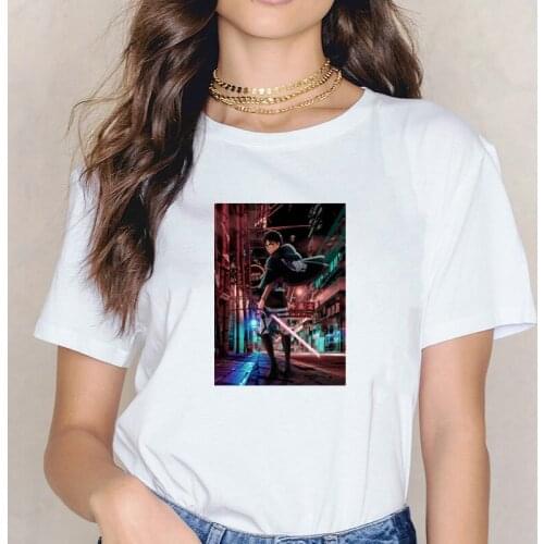 Hot Sale Anime Attack on Titan Printed Womens Hombre TShirt Harajuku Manga Shingeki No Kyojin Print Tops Summer Cotton Camisetas