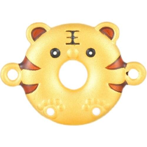 Best 24K Yellow Gold Bracelet 3D Hard Gold Cute Tiger Bracelet Children Gift
