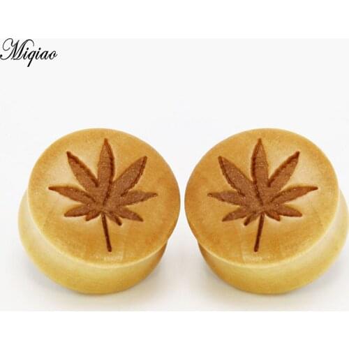 Miqiao 2pcs Wood Ear Plugs and Tunnels Ear Gauge Plug Ear Tunnel Earrings Lobe Ear Stretcher Expanders Body Piercings Jewelry