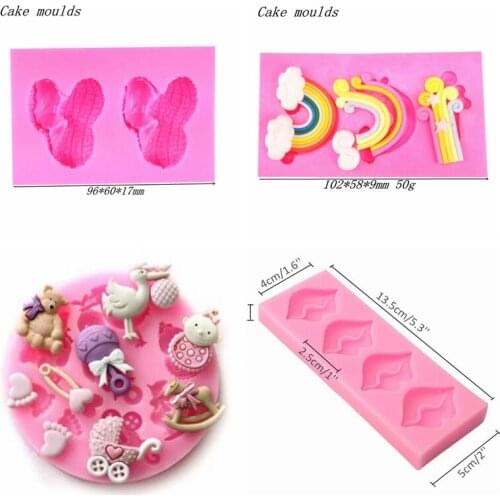 Small Animal Modeling, Peanuts, Rainbow, Lip Chocolate Refill Cake Tool Baking DIY Silica Gel Mould Kitchen gadget WMJ-910