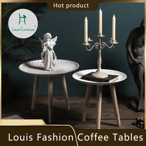 Louis Fashion Coffee Tables Simple round small tea shelf creative home living room bedroom corner