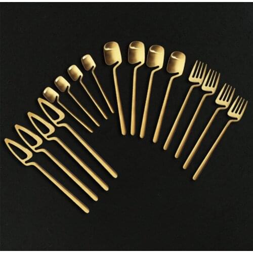 Gold 16Pcs Dinnerware Set 18/10 Stainless Steel Cutlery Set Tableware Knife For Spoon Dinner Set Home Kitchen Silverware Set