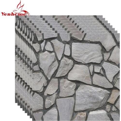 Bathroom Decor Kitchen Backsplash Tiles Decals 3D Stone Brick Self Adhesive Wallpaper Home Decor Waterproof PVC Wall Stickers