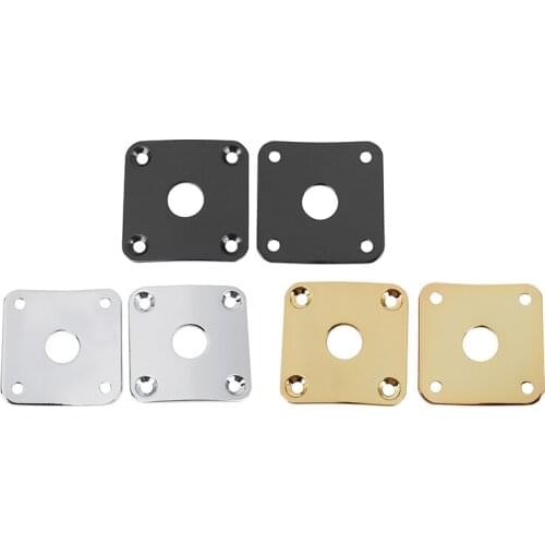 New 2 Pcs 35MMx35MM Metal Square Guitar Jack Plates JackPlate Cover for LP Electric Guitar