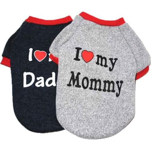 I Love My Mom Yorkies Clothes Winter Clothes For Dog Coat Jacket Vetement Chien Hiver Small Dog Clothes Ropa Para Mascotas Cheap