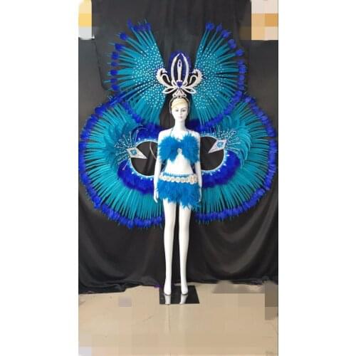 Feather clothing Stage performance catwalk carnival Headdress flower pubs party Mens wear womens clothing