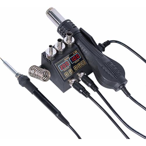 2 in 1 Soldering station LCD Digital display welding rework cell-phone SMD Repair solder tools 8898D Electric Soldering Irons