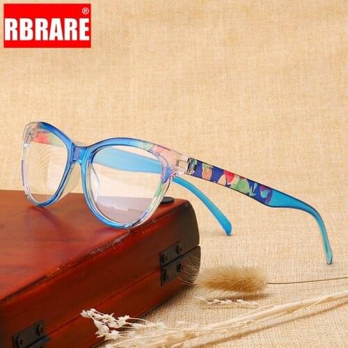 RBRARE Plastic Cat Eye Reading Glasses Anti Blue Light Eyeglasses Women High-end Prescription Glasses Women Gafas Para Leer