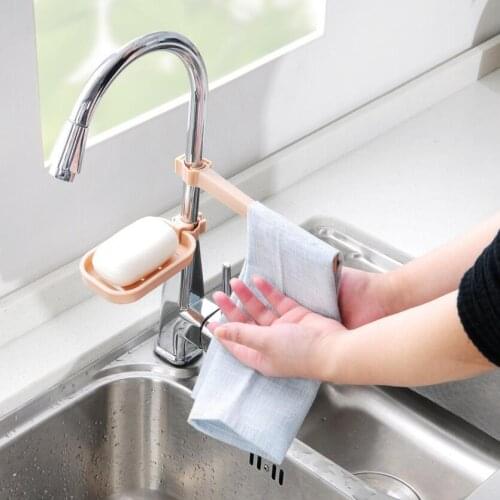 Plastic Sink Hanging Storage Rack Storage Holder Sponge Bathroom Kitchen Faucet Drain Clip Dish Cloth Clip Shelf Rag Shelf