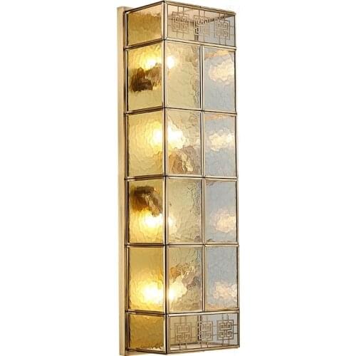 All-copper waterproof lamp led Outdoor Wall Lamp Villa Door Headlamp Wind Waterproof Modern lights Glass courtyard lighting