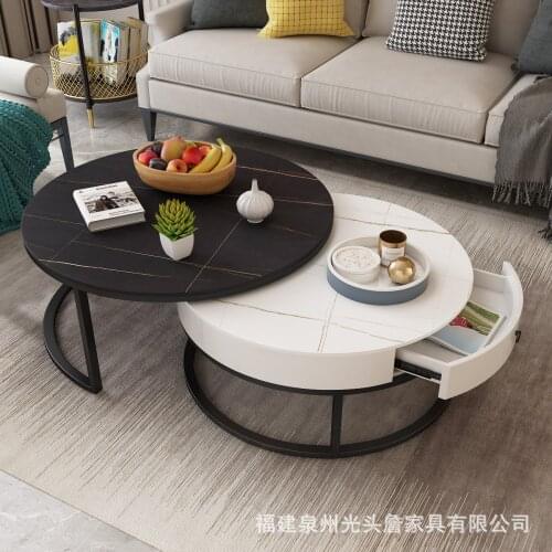 Rock board coffee table combination light luxury home small apartment size coffee table