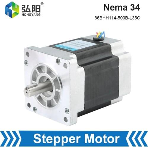 Nema 34 Stepper Motor 114x86mm 5.0A 14mm Shaft Diameter Drive Motor 4-Lead Cable 3D Printer CNC Engraving And Milling Machine