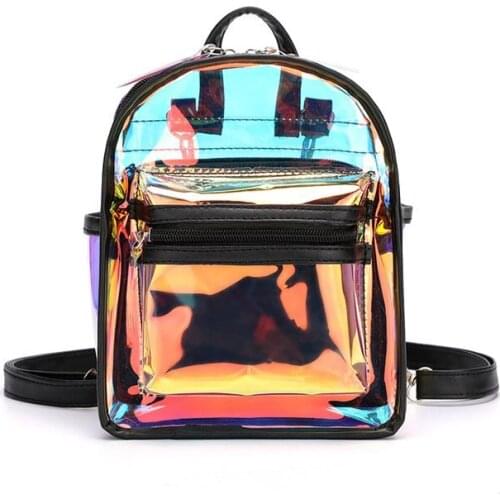 Women Laser Backpack School Bag New Fashion Transparent Shoulder Bag Backpack