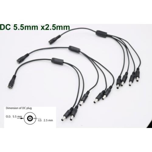 1pc DC 1 Female to 2 / 3 / 4 Male Power Splitter 5.5mm x 2.5mm Cable Adapter Connector Cord for CCTV Camera