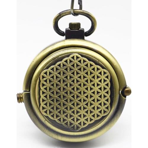 10pcs/lot Antique Antique Bronze Cover Steampunk Mechanical Pocket Watch Roman Number Dial Pendant Chain Men Womens Gift