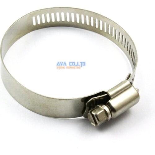 10 Pieces 40-63mm Stainless Steel Hose Clamp Worm Gear Hose Pipe Fitting Clamp