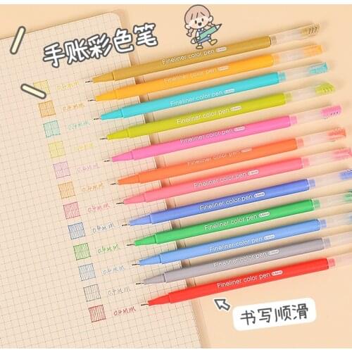 12Pcs/Set Fine Line Drawing Gel Pen Set 0.4mm Morandi 12 Colors School Stationery Suppliers Presented By Kevin&sasa Crafts