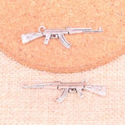 44pcs gun AK 47 Charms Zinc alloy Pendant For necklace,earring bracelet jewelry DIY handmade 44*15mm