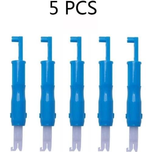5pcs Needle Changers Needle Threader Stitch Insertion Tool Blue Automatic Machine Sewing Needle Device Lead Wire Threader Tool