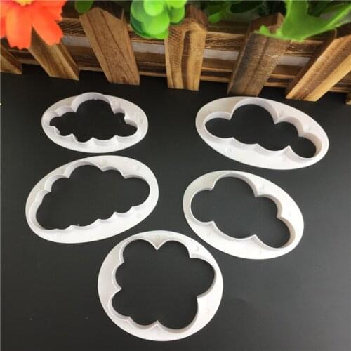 5pcs/set Cloud Shape Cake Mold Cake Cutter Sugar Craft Cookie Mould Fondant Cake Decorating Tools Kitchen Accessories Gadgets