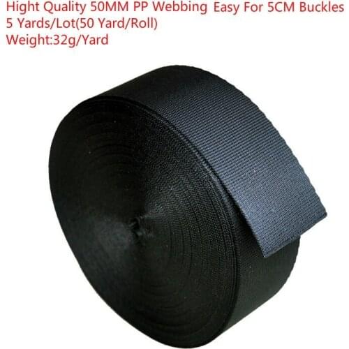 5yards webbing 38mm 50mm PP straps bands for bags backpack luggages belt high resistance tenacity black