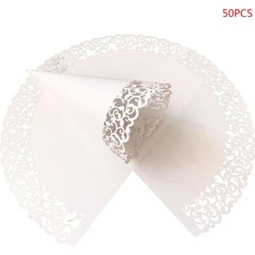 50pcs Laser Cut Vine Lace Laying Petal Candy Wedding Party Favors Confetti Cones Paper Cone Decoration Supplies Gifts #710