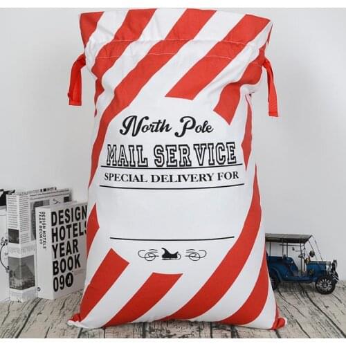 50pcs/lot free shipping 2 styles drawstring Christmas gift bag Large canvas santa sack canvas bags Christmas decoration supplies