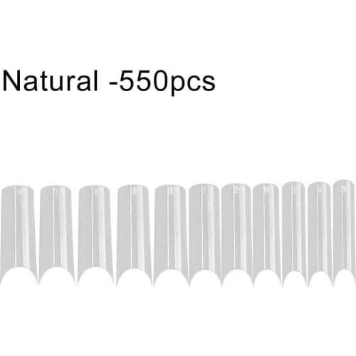 550Pcs Clear/Natural Long French False Nail Tips Fingernail DIY Manicure Sticker