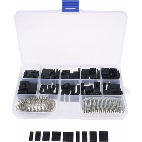 610Pcs/set Dupont Connector 2.54mm Dupont Cable Jumper Wire Pin Header Housing Kit Male Crimp Pins+Female Pin Terminal Conn