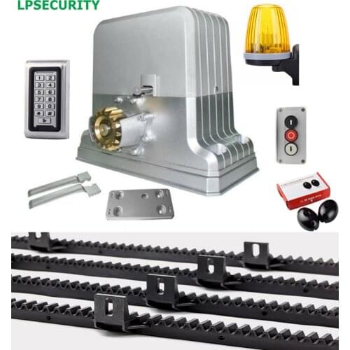 3600lbs automatic electric gate operator motor with 4 remote controls waterproof keypad sensor button 4m racks