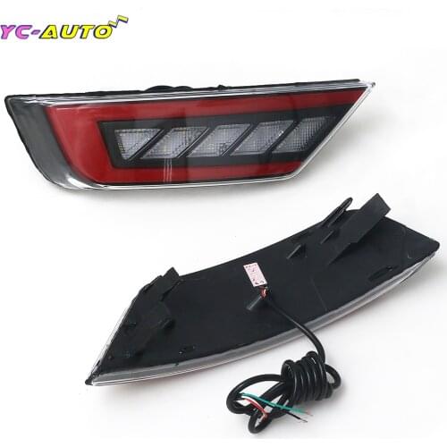 Car LED Rear Bumper Reflector Tail Brake Lights Turn Signal Backup Reverse Light For Ford Kuga Ecosport Focus Hatchback 3D Optic
